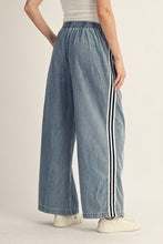 Load image into Gallery viewer, Jodifl Lightweight Washed Denim Pants with Banded Side Strip in Denim