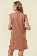 Load image into Gallery viewer, Doe & Rae Grommet Detailed Sweatshirt Mini Dress in Chai