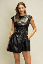 Load image into Gallery viewer, Heyson Faux Leather Mini Dress in Black