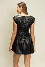 Load image into Gallery viewer, Heyson Faux Leather Mini Dress in Black