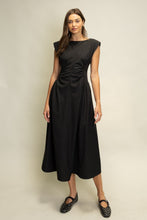 Load image into Gallery viewer, Heyson Side Panel V-Neck Back Midi Dress in Black