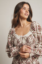 Load image into Gallery viewer, Forte Smocked Bodice Floral Maxi Dress in Ecru