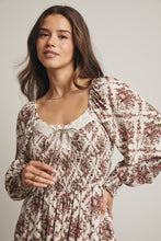 Load image into Gallery viewer, Forte Smocked Bodice Floral Maxi Dress in Ecru