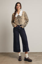 Load image into Gallery viewer, Forte CROPPED Fuzzy Leopard Button up Cardigan in Taupe