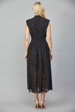 Load image into Gallery viewer, FATE Front Zip Lace Midi Dress in Black