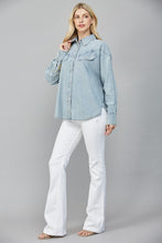 Load image into Gallery viewer, FATE Snap Button Down Front Top in Light Denim