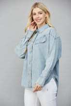 Load image into Gallery viewer, FATE Snap Button Down Front Top in Light Denim