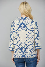 Load image into Gallery viewer, FATE Abstract Print Jacquard Knit Sweater in Cream Teal
