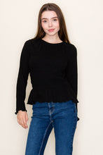 Load image into Gallery viewer, White Birch FITTED Smocked Bodice Top in Washed Black