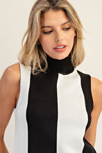 Load image into Gallery viewer, ee:some Striped Scalloped Hem Sleeveless Sweater in Black