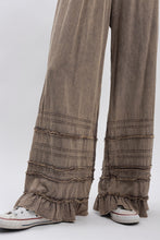 Load image into Gallery viewer, BlueVelvet Tiered Ruffled Wide Leg Pants in Charcoal