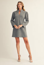 Load image into Gallery viewer, Jodifl Herringbone Pattern Mini Shift Dress in Grey