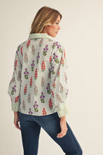 Load image into Gallery viewer, Jodifl Contrasting Floral and Striped Top in Mint