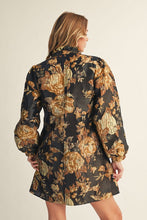 Load image into Gallery viewer, Jodifl Floral Jacquard Mini Dress in Black