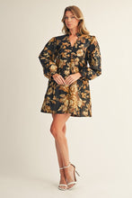 Load image into Gallery viewer, Jodifl Floral Jacquard Mini Dress in Black