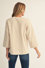 Load image into Gallery viewer, Jodifl Teddy Bear Print Casual Top in Oatmeal