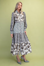 Load image into Gallery viewer, GiGio Mixed Print Maxi Dress in Black Mix