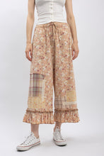 Load image into Gallery viewer, BlueVelvet Floral Print with Patchwork Bloomer Pants in Mushroom
