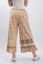 Load image into Gallery viewer, BlueVelvet Floral Print with Patchwork Bloomer Pants in Mushroom