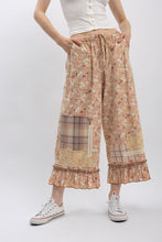 Load image into Gallery viewer, BlueVelvet Floral Print with Patchwork Bloomer Pants in Mushroom