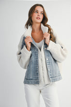 Load image into Gallery viewer, MABLE OVERSIZED Denim and Fleece Jacket in Cream