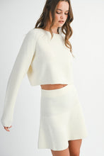 Load image into Gallery viewer, MABLE Sweater Knit Top and Mini Skirt Set in Cream