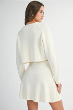 Load image into Gallery viewer, MABLE Sweater Knit Top and Mini Skirt Set in Cream