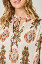Load image into Gallery viewer, Mystree Printed Peasant Top in Ivory/Tribal