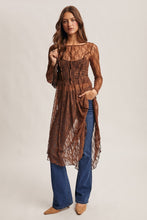 Load image into Gallery viewer, Forte Sheer Floral Lace Layering Dress in Mocha