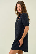 Load image into Gallery viewer, Doe & Rae Quilted Floral Jacquard Mini Dress in Black