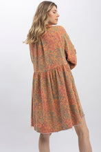 Load image into Gallery viewer, BlueVelvet Floral Print Cotton Gauze Mini Dress in Peach