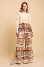 Load image into Gallery viewer, BlueVelvet Mixed Print Ruffled Hem Top in Natural