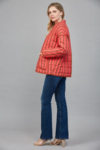 Load image into Gallery viewer, FATE Contrasting Color Striped Quilted Jacket in Coral Brown