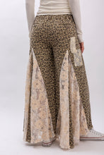 Load image into Gallery viewer, BlueVelvet Leopard Denim with Floral Lace and Mesh Panel Jeans in Taupe Grey Leopard