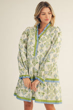 Load image into Gallery viewer, Jodifl Floral Print Tiered Mini Dress in Blue