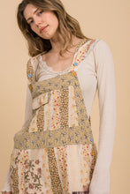 Load image into Gallery viewer, BlueVelvet Mixed Patchwork Print Overalls in Natural Multi