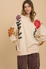 Load image into Gallery viewer, BlueVelvet Growing Flower Patched OVERSIZED Top in Natural
