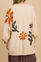 Load image into Gallery viewer, BlueVelvet Growing Flower Patched OVERSIZED Top in Natural
