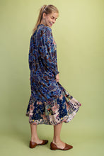 Load image into Gallery viewer, GiGio Mixed Print Tiered Midi Dress in Midnight ON ORDER