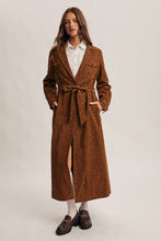 Load image into Gallery viewer, Forte Washed Leopard Trench Coat in Caramel