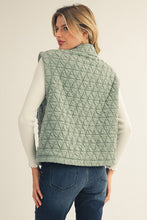Load image into Gallery viewer, Jodifl Quilted Vest with Front Bow Accents in Sage