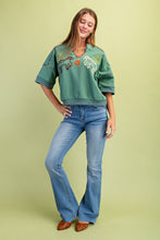 Load image into Gallery viewer, GiGio Western Theme Embroidered Sweatshirt in Dusty Sage