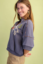Load image into Gallery viewer, GiGio Western Theme Embroidered Sweatshirt in Cool Grey