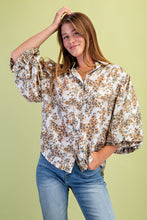 Load image into Gallery viewer, GiGio Leopard Print Balloon Sleeve Top in Brown Mix