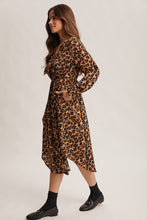 Load image into Gallery viewer, Forte Leopard Print Button Front Midi Dress in Leopard