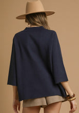 Load image into Gallery viewer, Umgee Flower Knit Sweater Top in Navy