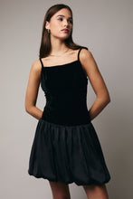 Load image into Gallery viewer, Sunday Edition Contrasting Fabric Mini Dress in Black