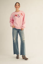 Load image into Gallery viewer, Jodifl Sequin JINGLE Sweatshirt in Light Pink