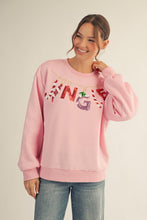 Load image into Gallery viewer, Jodifl Sequin JINGLE Sweatshirt in Light Pink