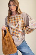 Load image into Gallery viewer, Easel Mix n Match Star Patched Top in Mushroom